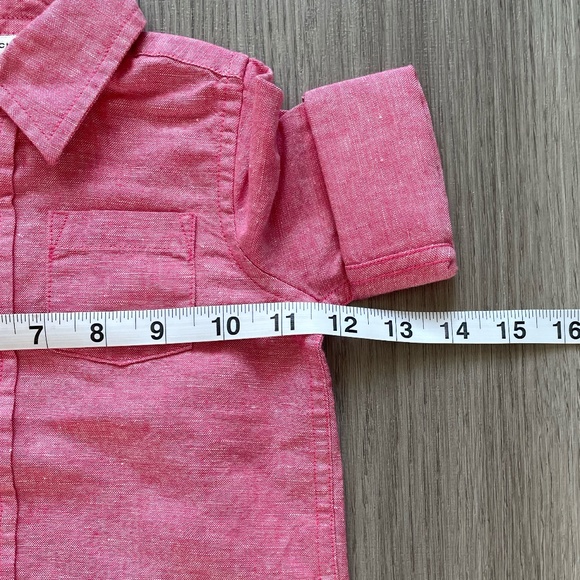 NWT Janie and Jack Linen Button Up Roll-Cuff Shirt & Striped Socks Red 12-18M - Picture 6 of 12